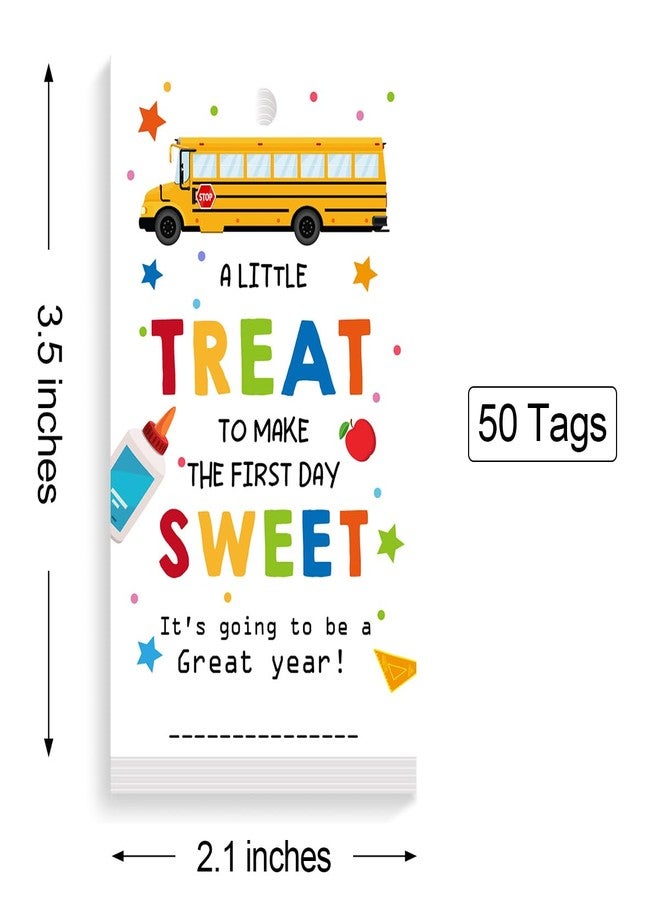 aPamr Back to School Gift Bag Tags,a Little Treat to Make The Frist Day Sweet Happy First Day of School Gift Tags,Teacher Appreciation Gift Tags,Welcome Back to School Gift Tag for Student - Image 2